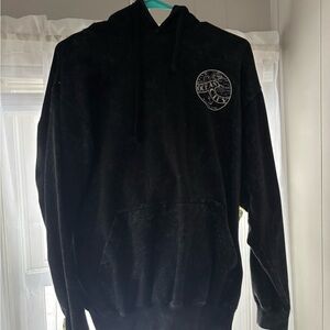 Vintage Black Hoodie with Ocean Emblem